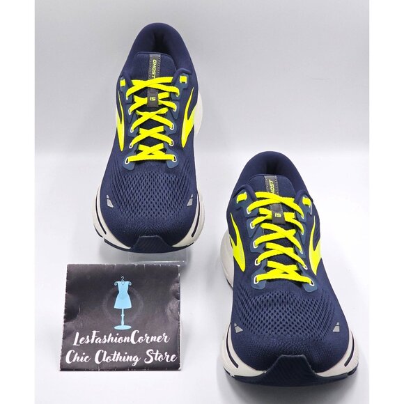 Brooks  Ghost 15 Men's Navy Blue Green Mesh Neutral Running Shoe Size 13 2843 - Picture 2 of 16